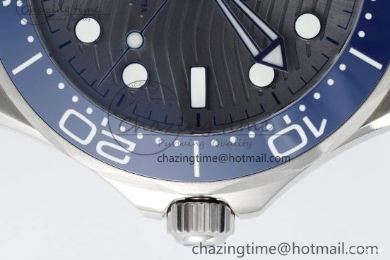 0310 Affordable Seamaster Diver 300M ZF 1:1 Best Edition Blue Ceramic Gray Dial on SS Bracelet A 7734